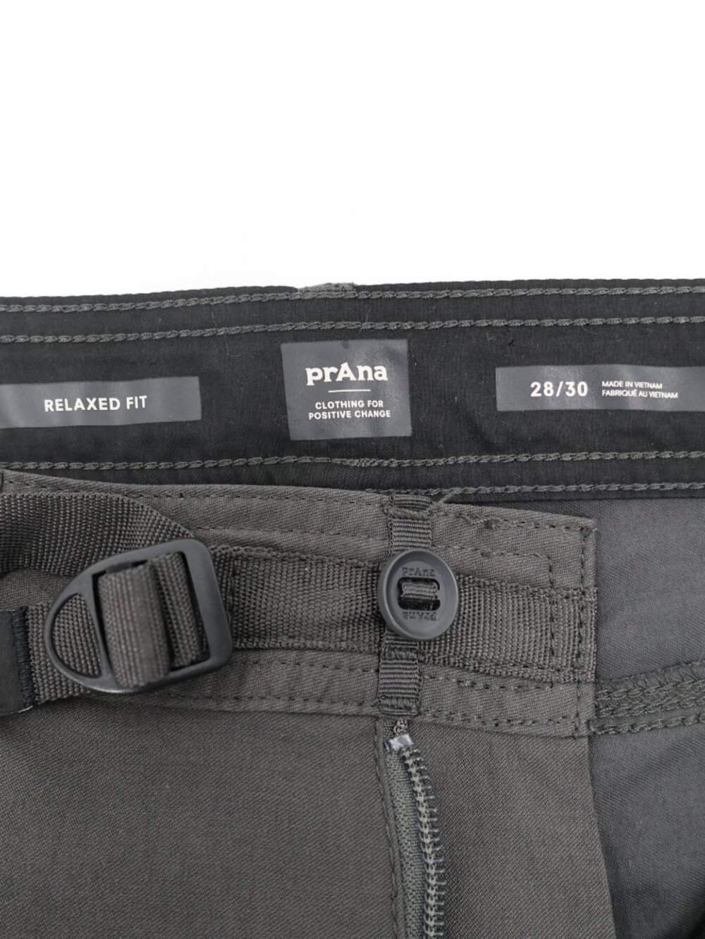 PrAna Pants Men's 28 Zion Stretch Relaxed Fit Belted Performance Hiking Roll Up - Picture 11 of 13